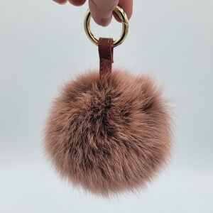 Pink Mauve Poof Faux Fur Bag Charm #2690